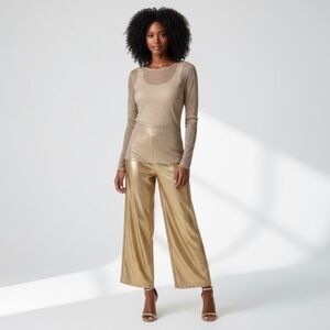 NWT Blashe Los Angeles Sheer Bling Sparkle Top Size L